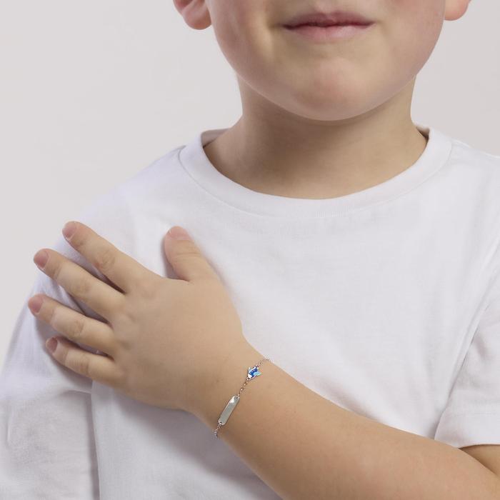 Bracciale baby con targhetta e aeroplano PLANE-TAG