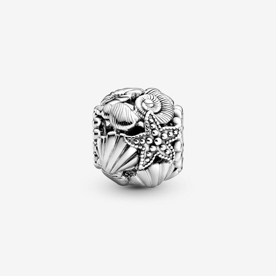Charm openwork Stella Marina, Conchiglia e Cuore