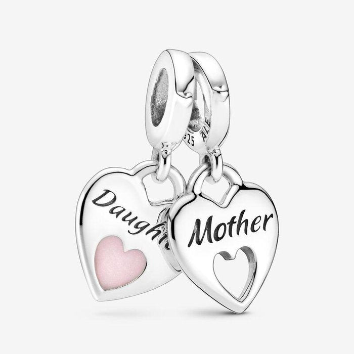 Charm Pendente Cuori Mamma e Figlia