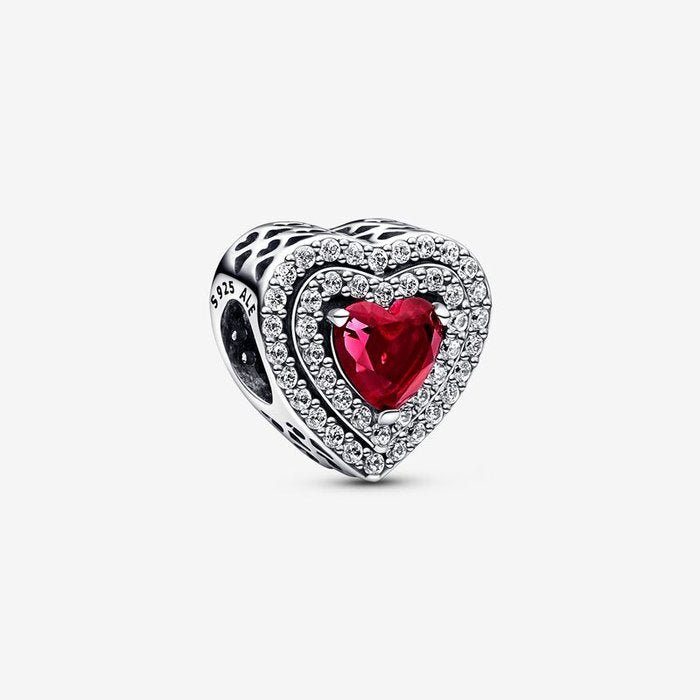 Charm Cuore Rosso e Pavè