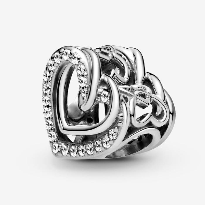 Charm Cuori Intrecciati con Pietre