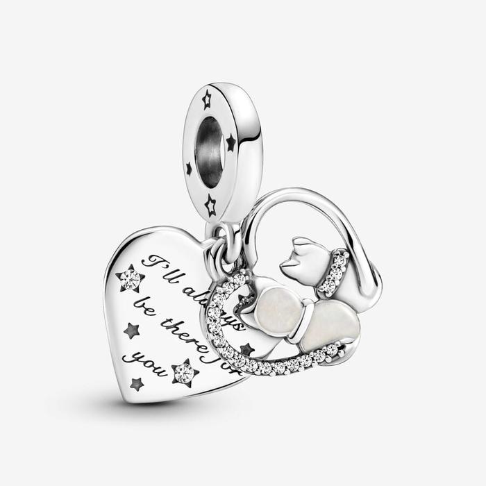 Charm Pendente Gatti e Cuori