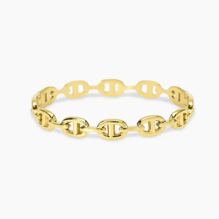Bracciale bangle dorato con elementi staffa STYLE 84