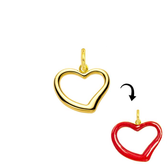Charm Cuore in Oro e Smalto Rosso