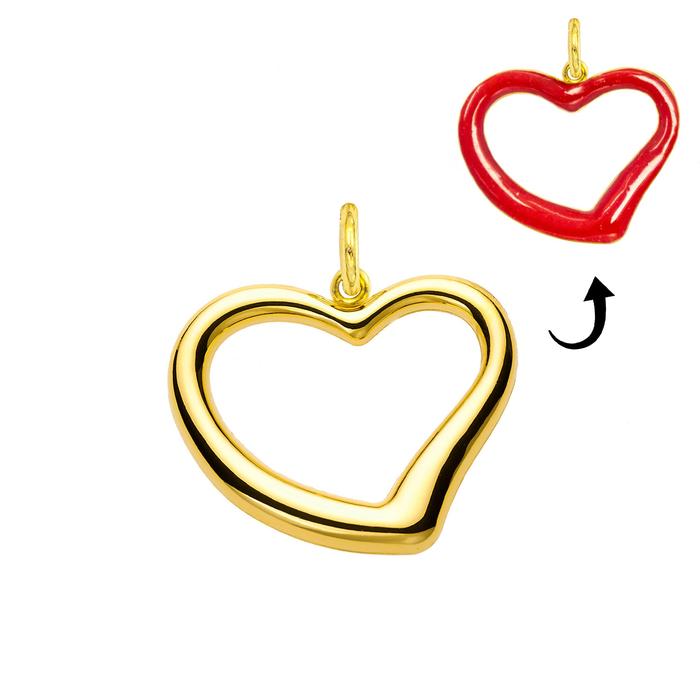 Charm Cuore in Oro e Smalto Rosso