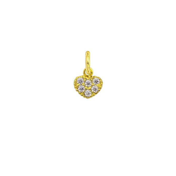 Charm Cuore in Oro e Zirconi