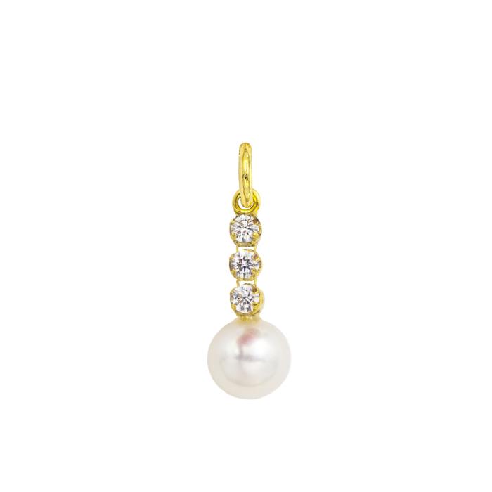 Charm Perla in Oro e Zirconi