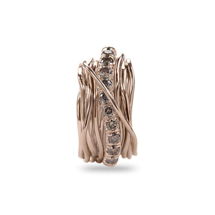 Filodellavita Carato 13 fili in Oro Rosa 9kt e Diamanti Brown