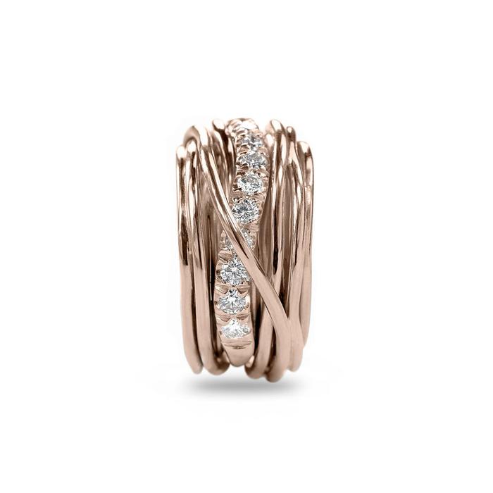Filodellavita Carato 13 fili in Oro Rosa 9kt e Diamanti Bianchi