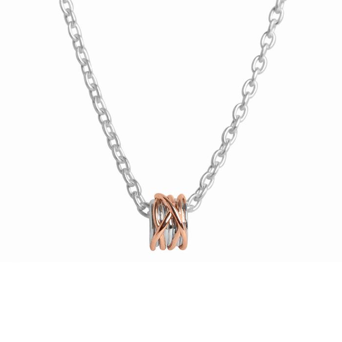 Filodellavita Mini 13 fili Argento 925 e Oro Rosa 9kt con collana in Argento 925 e Oro Rosa 9kt