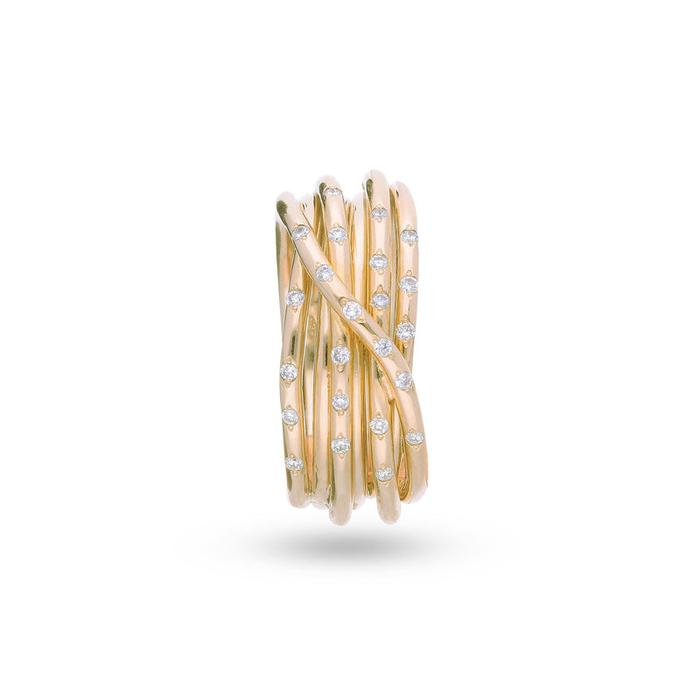 Filodellavita Leda 7 fili in Oro Giallo 18kt e Diamanti Bianchi