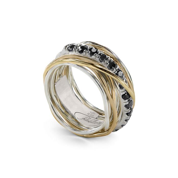 Filodellavita Prezioso - 13 fili in Oro Rosa/Giallo 9kt, Argento 925 e Diamanti Black