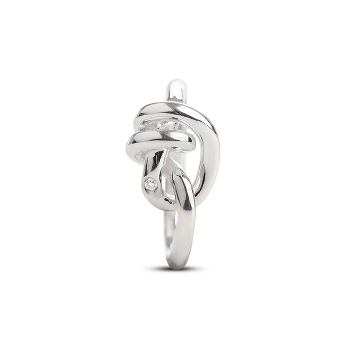 Anello Nodi d'Amore in Argento 925 con Diamante Rubino