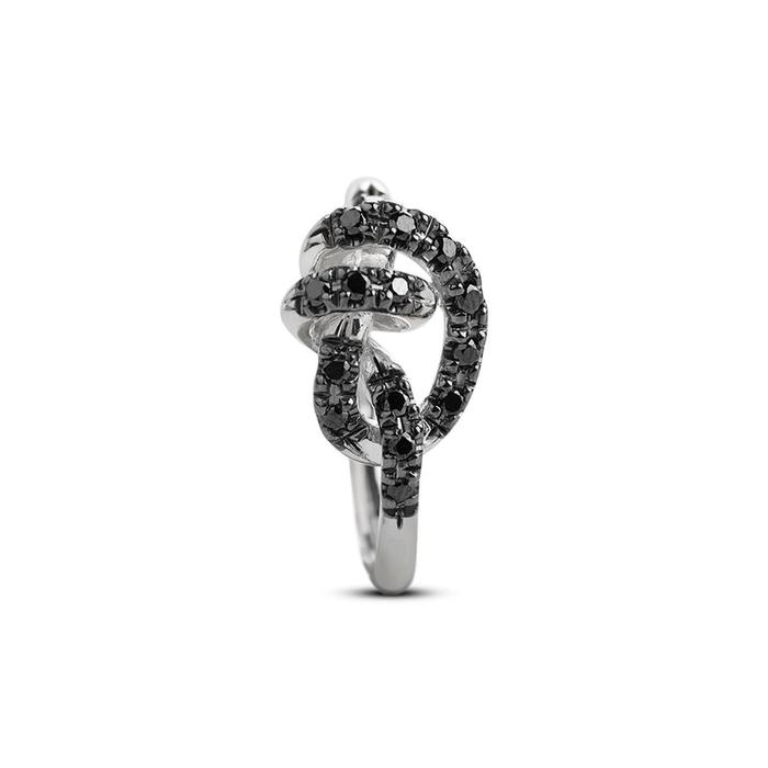Anello Nodi d'Amore in Argento 925 e Diamanti Black Brown