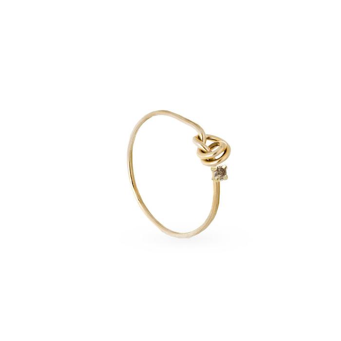 Anello Filodamore con Nodino in Oro 9kt e gemme