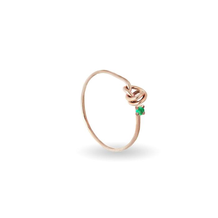 Anello Filodamore con Nodino in Oro 9kt e gemme
