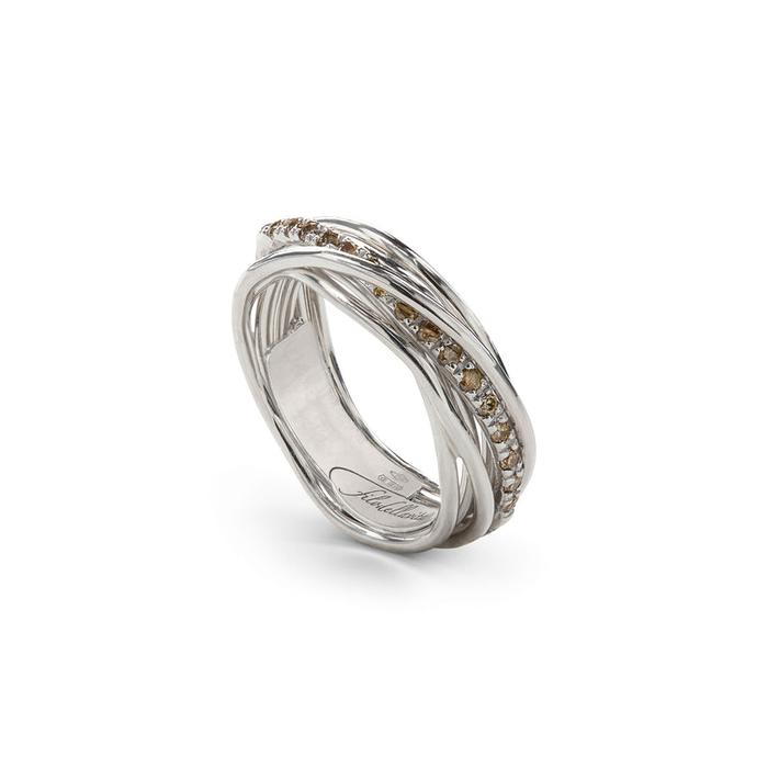 Filodellavita Classic 7 fili in Argento 925 e 16 Diamanti Brown