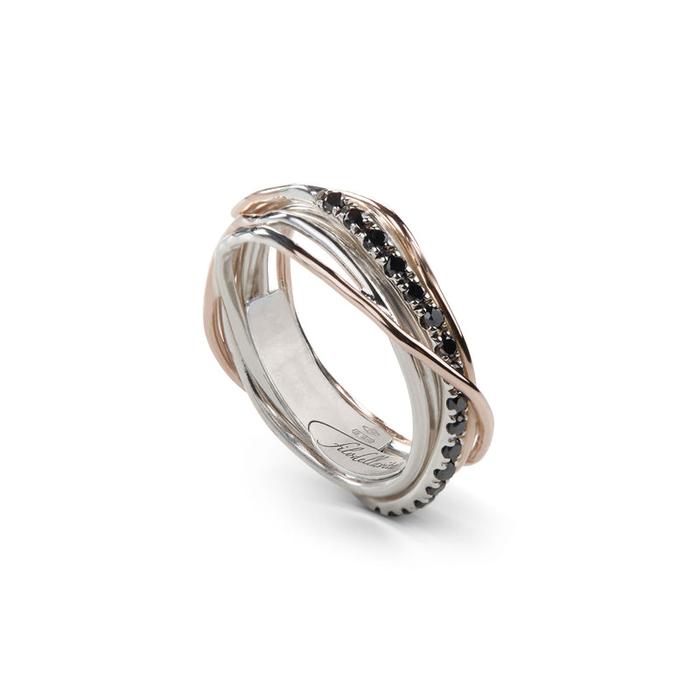 Filodellavita Classic 7 Fili in Oro Rosa 9kt Argento 925 e Diamanti Brown/ Black