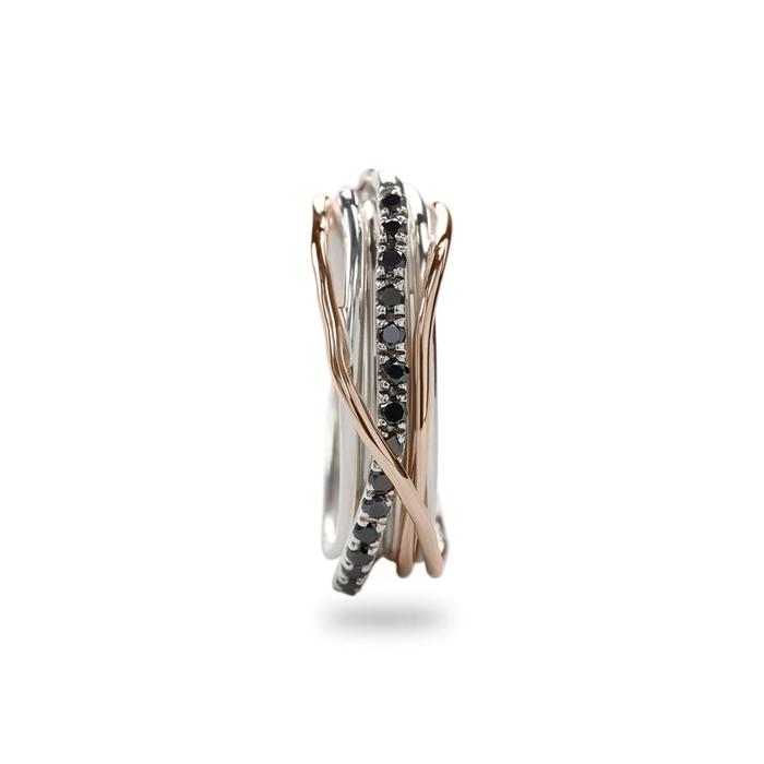 Filodellavita Classic 7 Fili in Oro Rosa 9kt Argento 925 e Diamanti Brown/ Black