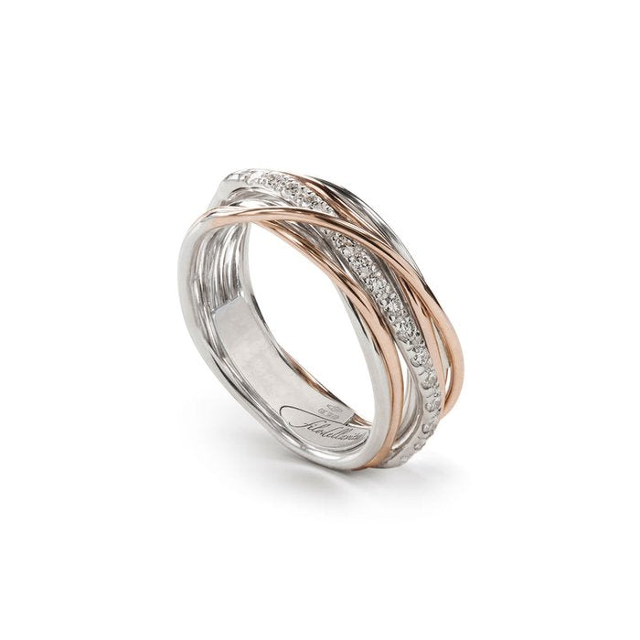 Filodellavita Classic 7 Fili in Oro Rosa Argento 925 e Diamanti Bianchi
