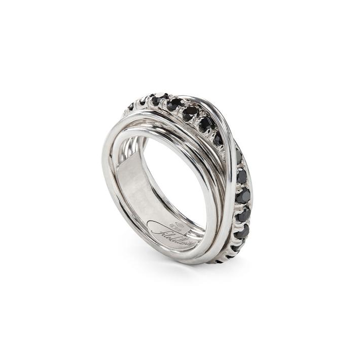 Filodellavita Rock 7 fili in Argento 925 e Diamanti Black