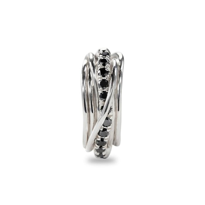 Filodellavita Rock 7 fili in Argento 925 e Diamanti Black