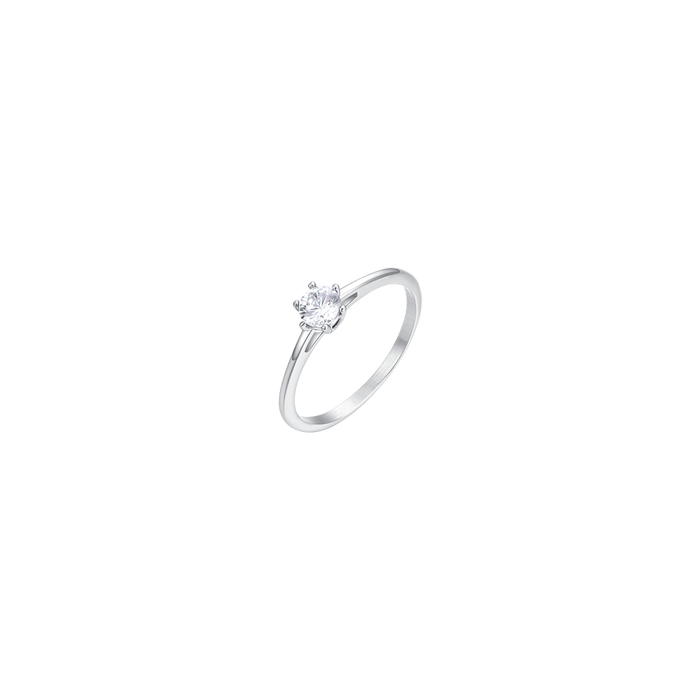 ANELLO DONNA IN ACCIAIO CON CRISTALLO BIANCO - TAGLIA 10