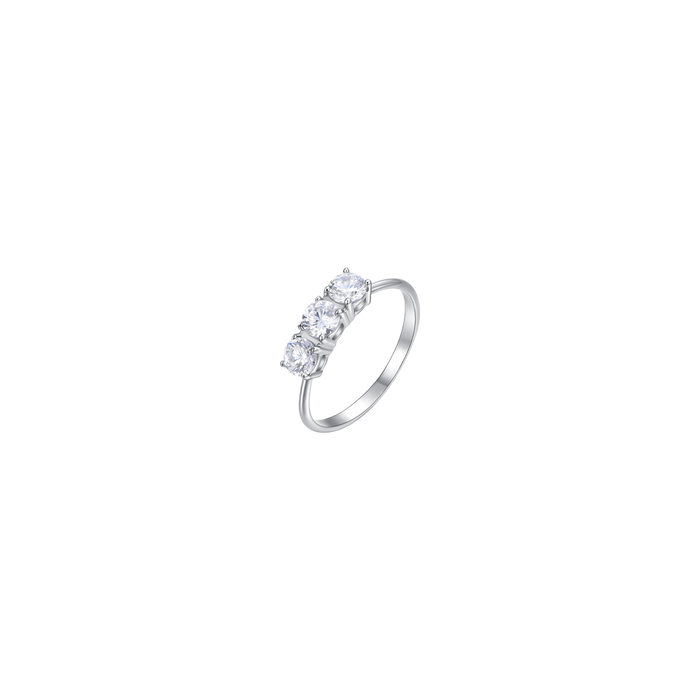 ANELLO DONNA IN ACCIAIO CON CRISTALLI BIANCHI - TAGLIA 10