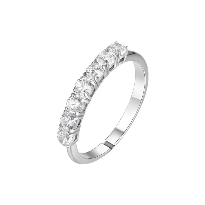 ANELLO DONNA IN ACCIAIO CON ZIRCONI BIANCHI MISURA S