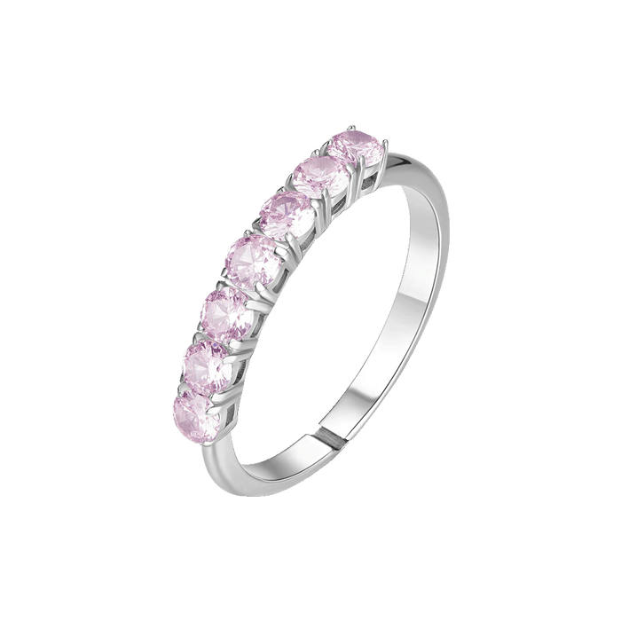 ANELLO DONNA IN ACCIAIO CON ZIRCONI ROSA MISURA S