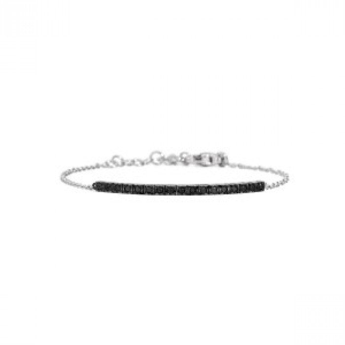 Bracciale tennis face cube centrale br neri 0.40
