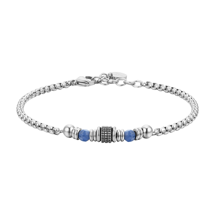 BRACCIALE UOMO IN ACCIAIO SODALITE BLU