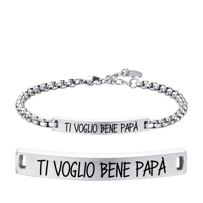 BRACCIALE UOMO IN ACCIAIO TI VOGLIO BENE PAPA'