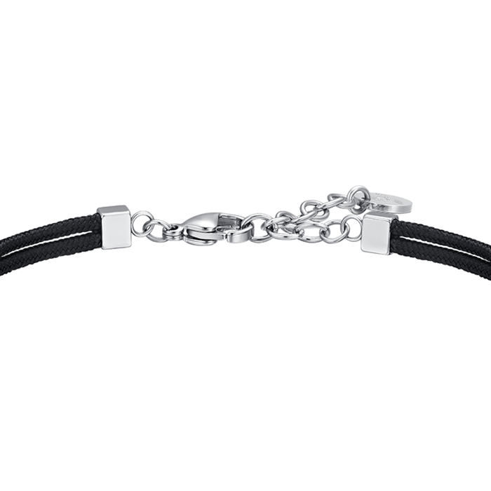 BRACCIALE UOMO IN CORDA NERA E ROSA DEI VENTI