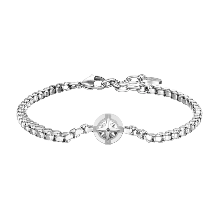 BRACCIALE UOMO IN ACCIAIO CON ROSA DEI VENTI