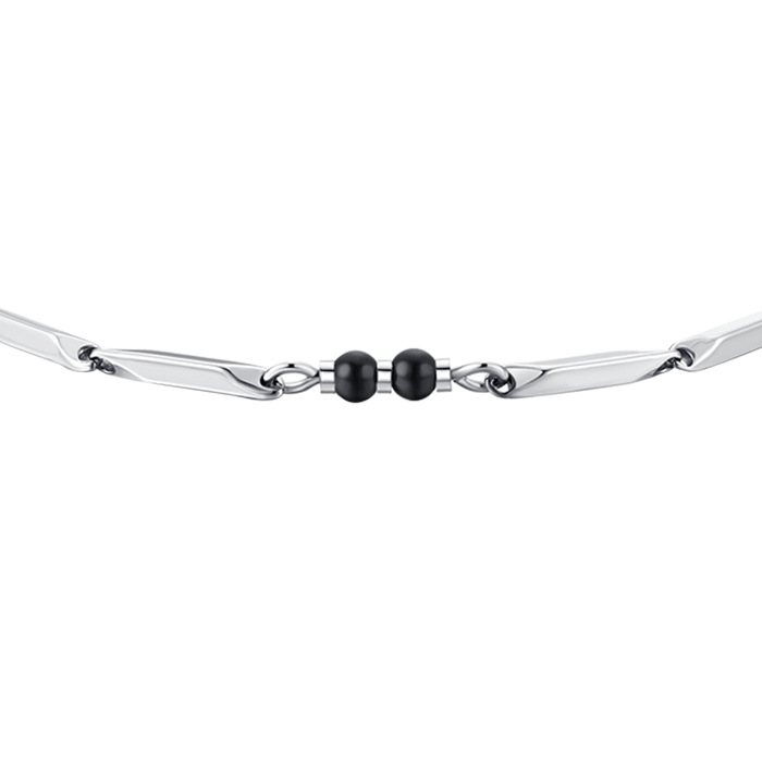 BRACCIALE UOMO IN ACCIAIO CON PIETRE AGATA