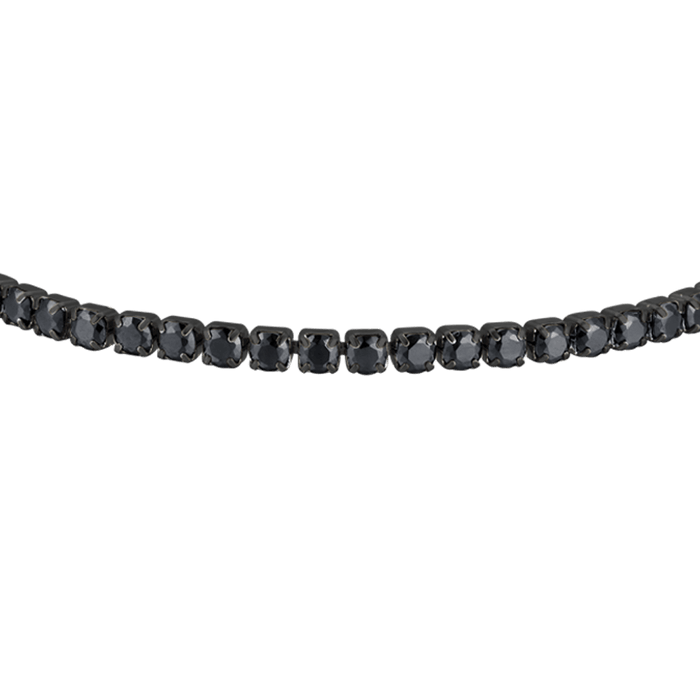BRACCIALE UOMO IN ACCIAIO IP NERO CON CRISTALLI NERI