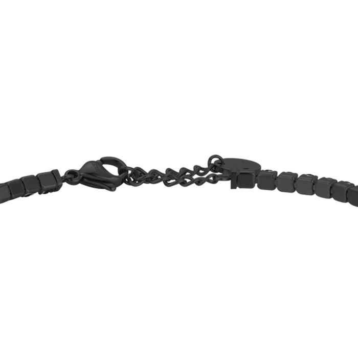 BRACCIALE UOMO IN ACCIAIO IP NERO CON CRISTALLI NERI
