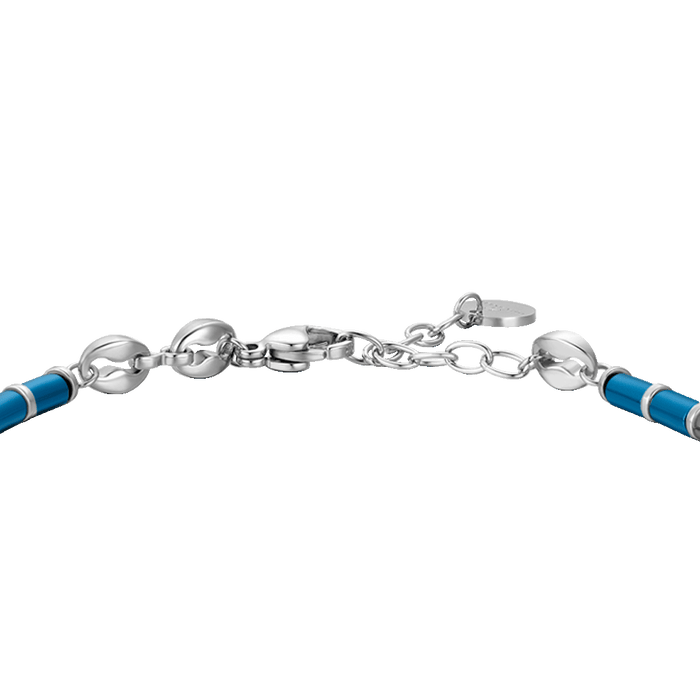 BRACCIALE UOMO IN ACCIAIO CON EMATITE BLU