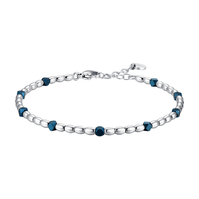 BRACCIALE UOMO IN ACCIAIO CON ELEMENTI IN EMATITE BLU