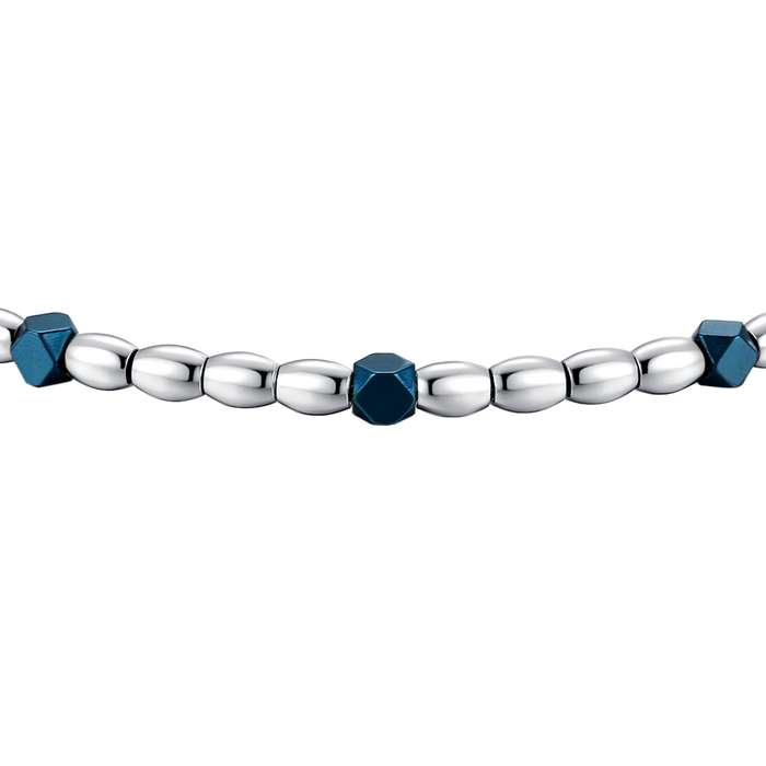 BRACCIALE UOMO IN ACCIAIO CON ELEMENTI IN EMATITE BLU
