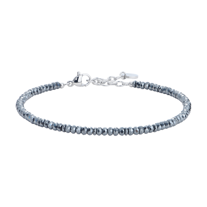 BRACCIALE UOMO IN ACCIAIO CON EMATITE NERA