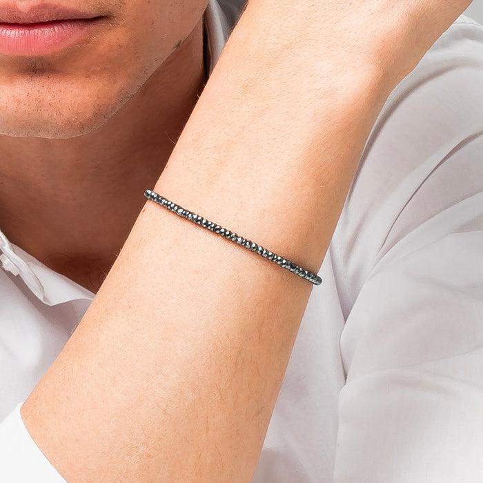 BRACCIALE UOMO IN ACCIAIO CON EMATITE NERA