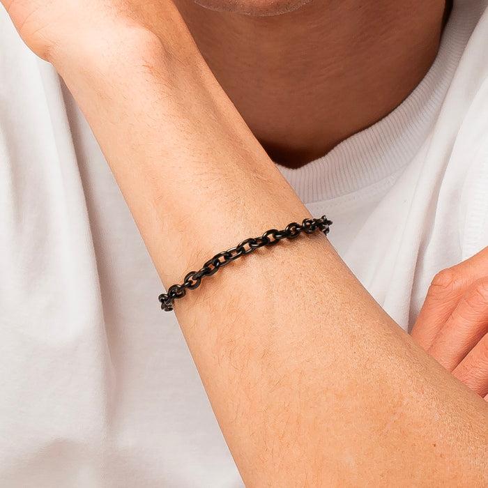 BRACCIALE UOMO IN ACCIAIO IP NERO