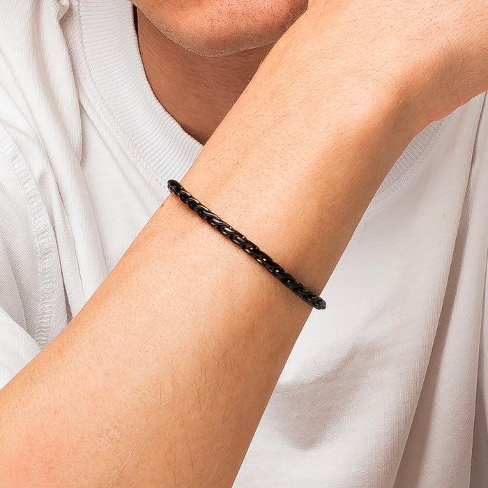 BRACCIALE UOMO IN ACCIAIO IP NERO