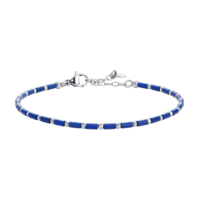 BRACCIALE UOMO IN ACCIAIO CON PIETRA LAPIS ED EMATITE