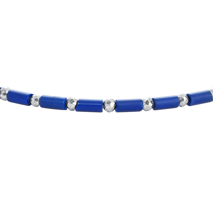BRACCIALE UOMO IN ACCIAIO CON PIETRA LAPIS ED EMATITE