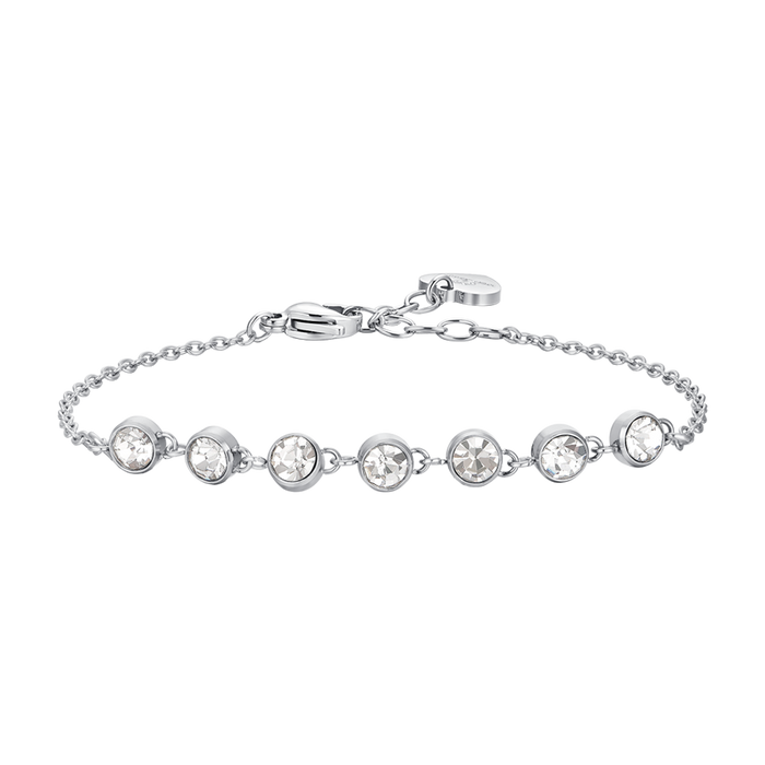 BRACCIALE DONNA IN ACCIAIO CRISTALLI BIANCHI