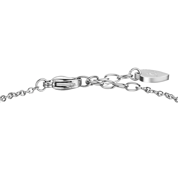 BRACCIALE IN ACCIAO CON QUADRIFOGLI E ZIRCONI BIANCHI