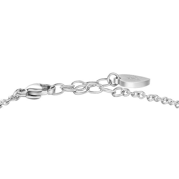 BRACCIALE IN ACCIAIO CON CORNO ROSSO E PUNTO LUCE
